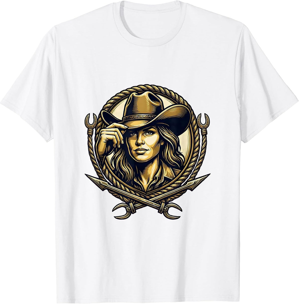 Men's Confident Cowboy Hat Tip Western Graphic Design T-Shirt - White