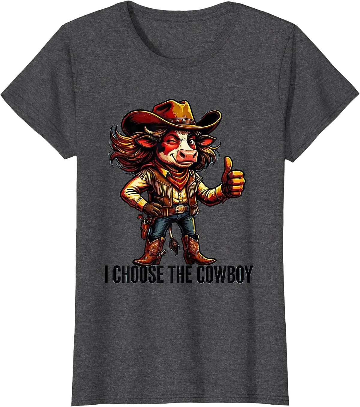 Women's Save A Horse Ride A Cowboy Western Design T-Shirt - Dark Heather Grey