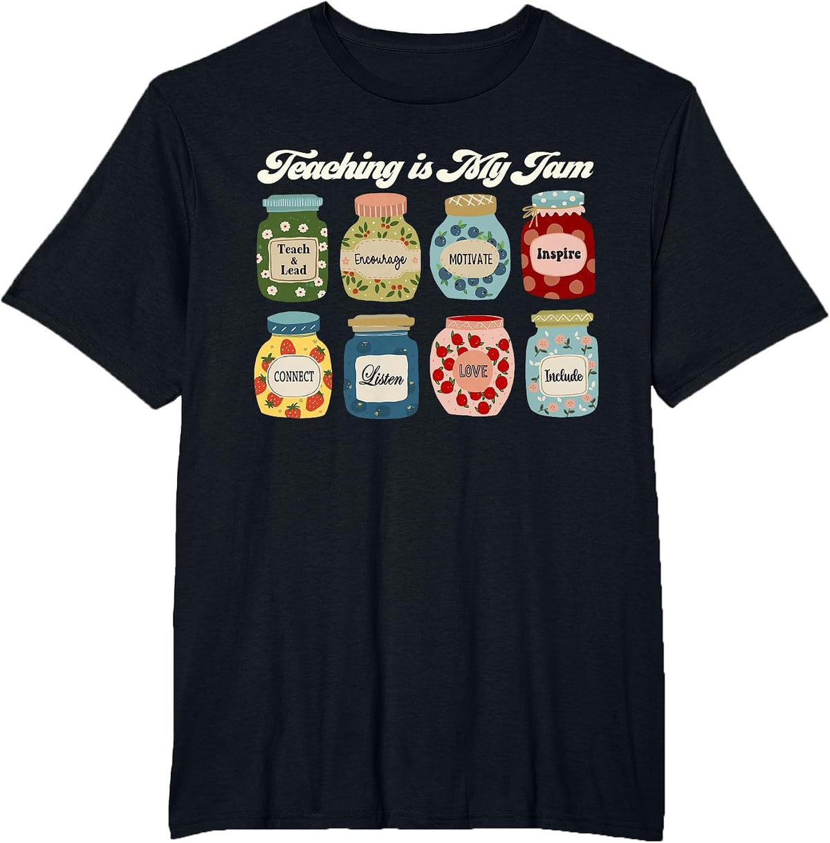 Groovy Teaching is My Jam Teacher Appreciation T-Shirt - Black