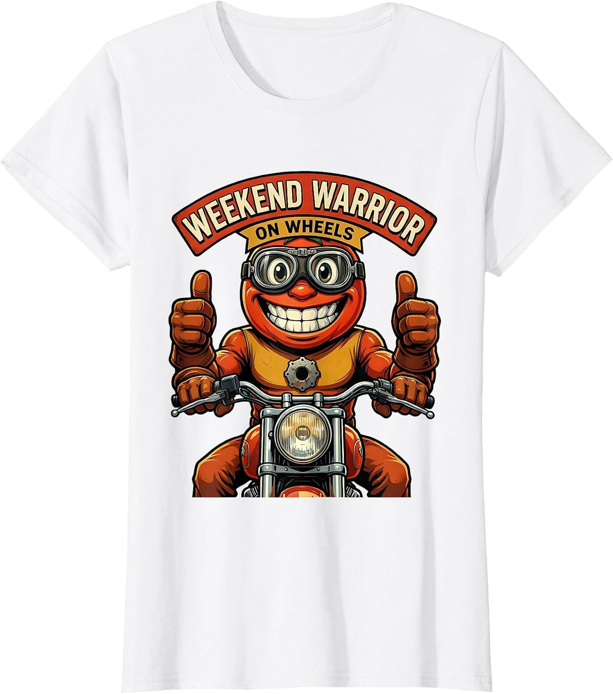 Weekend Warrior On Wheels Motorcycle Design T-Shirt - White