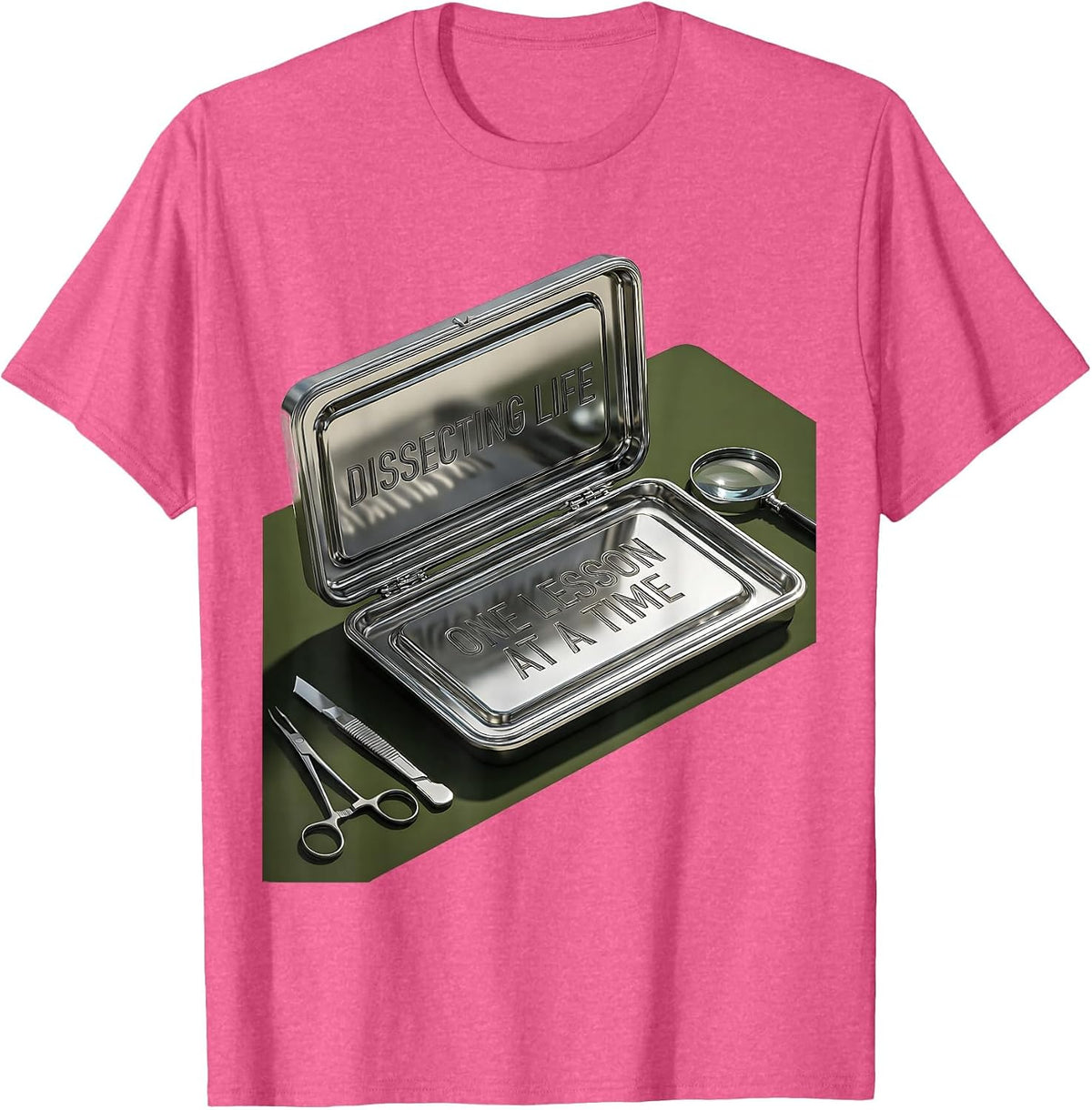 Dissecting Life One Lesson At A Time Science Teacher T-Shirt - Pink Heather