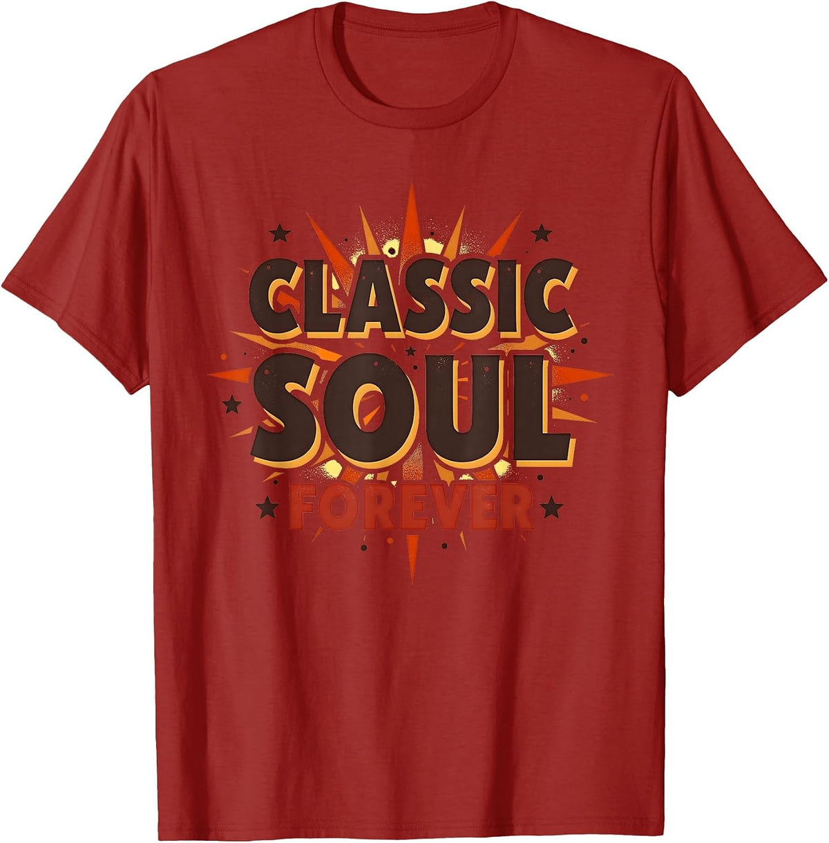 Classic Soul Forever Vintage 1975 Design T-Shirt - Cranberry Red