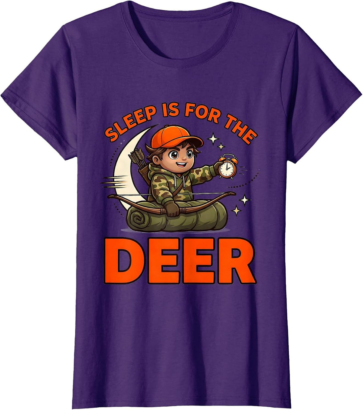 Women's SLEEP IS FOR THE DEER Funny Deer Hunter Hunting Season Gift T-Shirt - Purple