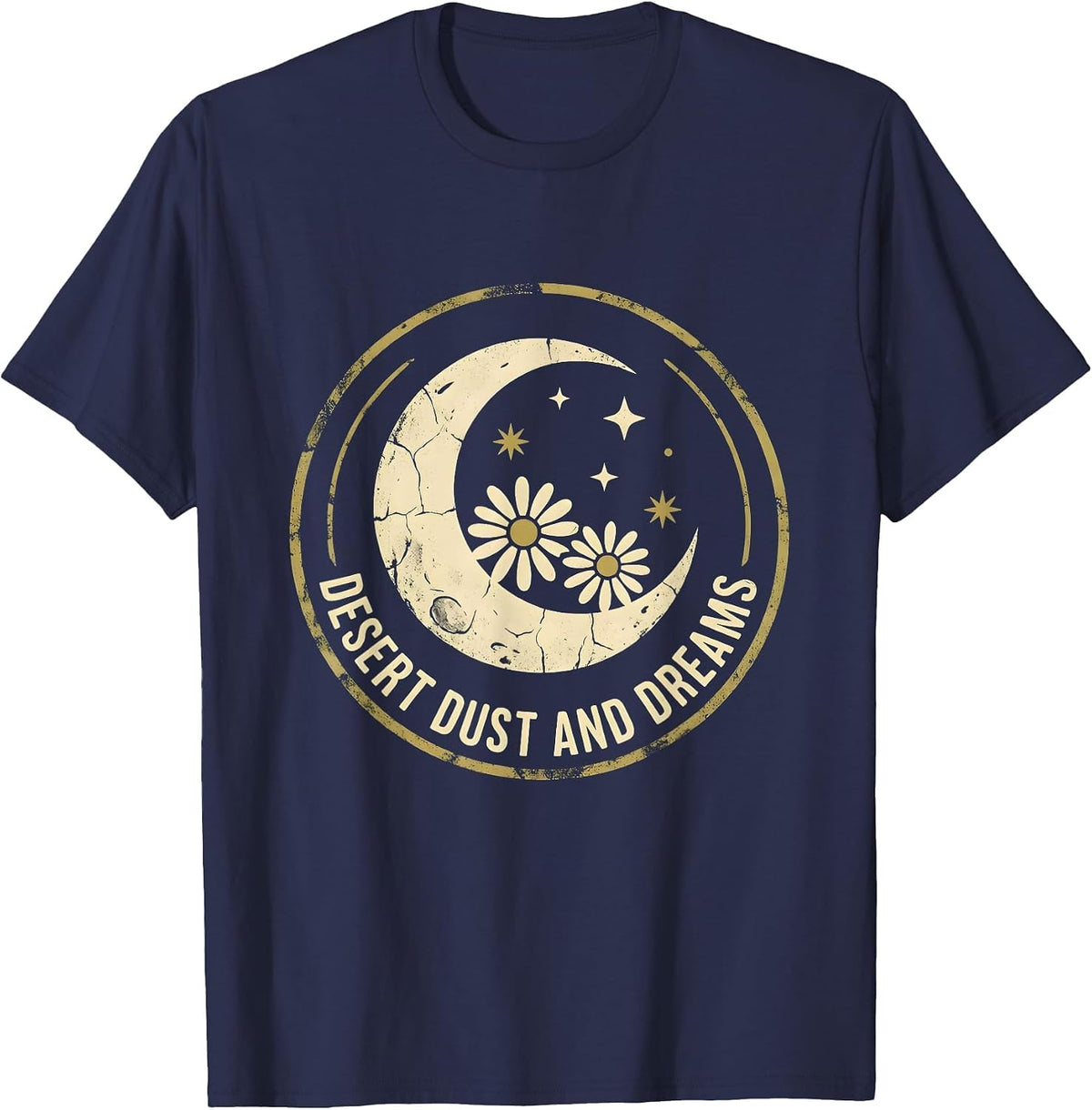 Desert Dust and Dreams Cowgirl Design T-Shirt - Navy Blue