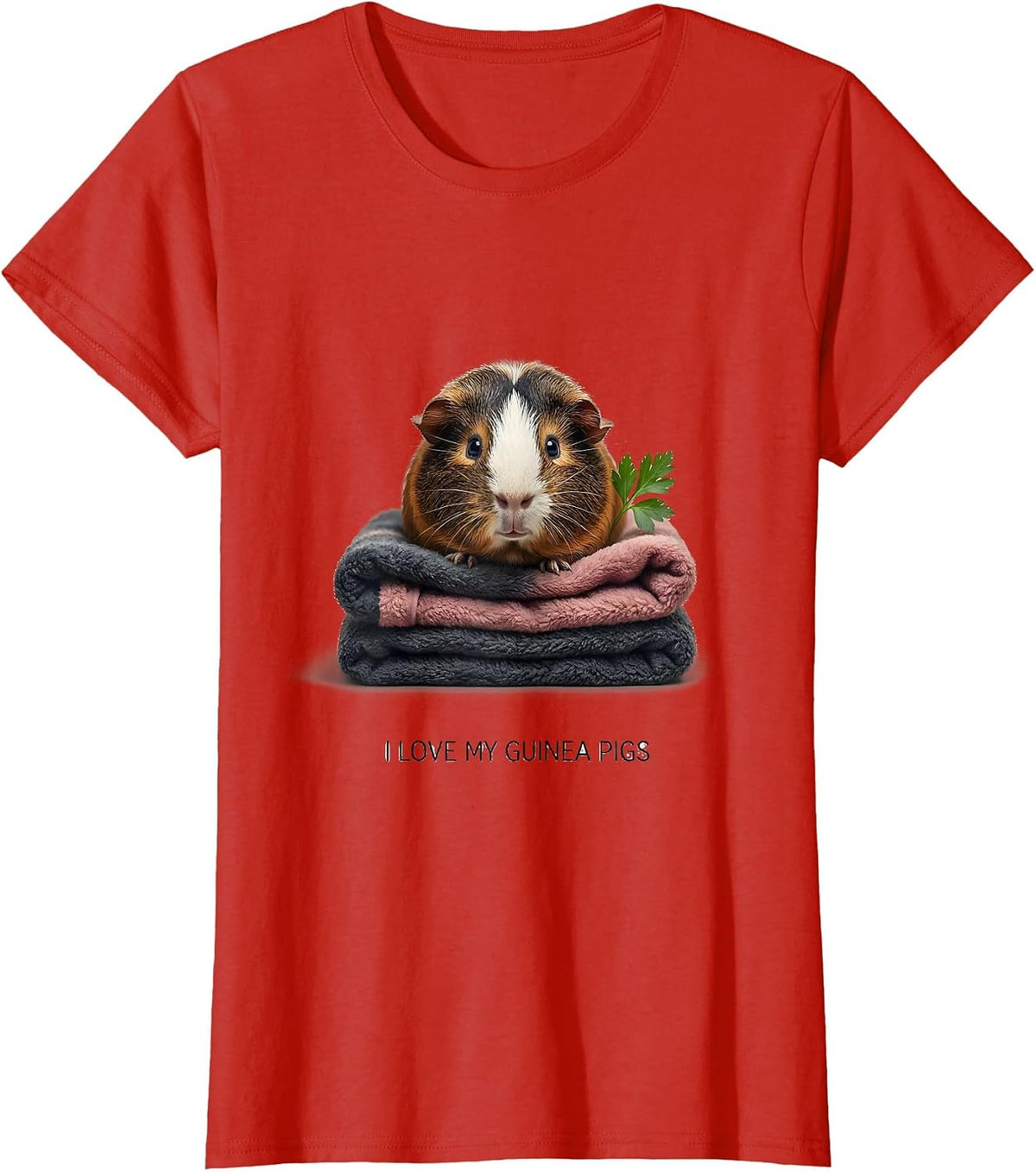 I Love My Guinea Pigs Funny Pig Lover Guinea Pig Enthusiast T-Shirt - Red