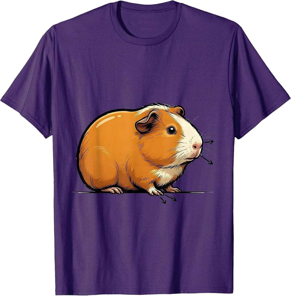 Cartoon Guinea Pig Funny Pet Lover Gift T-Shirt - Purple