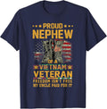 Proud Nephew of Vietnam Veteran Patriotic Vet Flag USA T-Shirt - Navy Blue