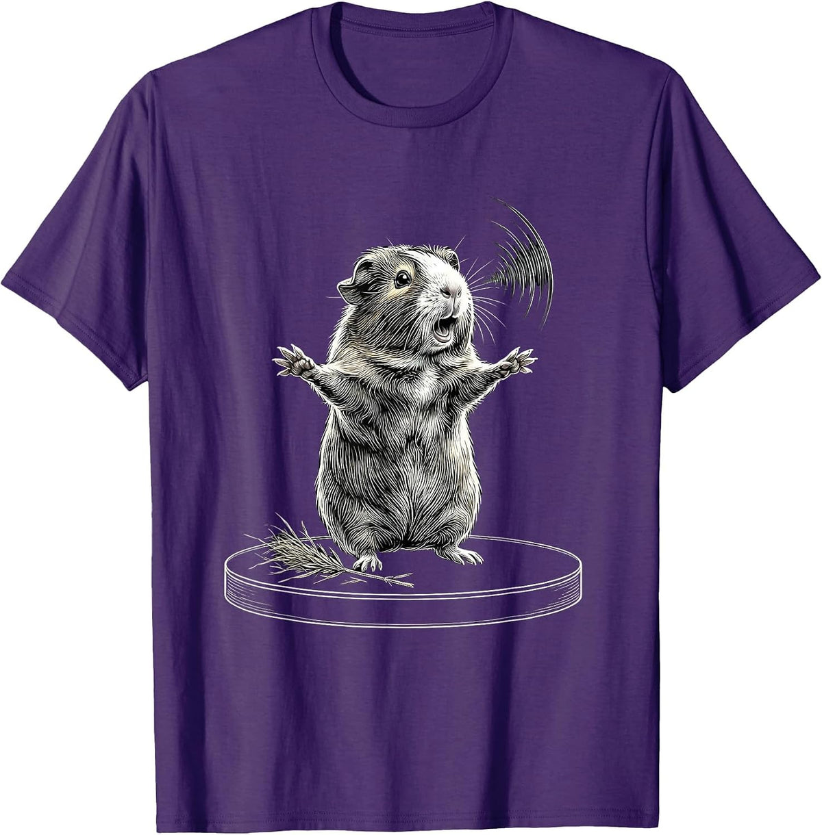 Guinea Pig Presenting Pose Funny Pig Lover Humor T-Shirt - Purple