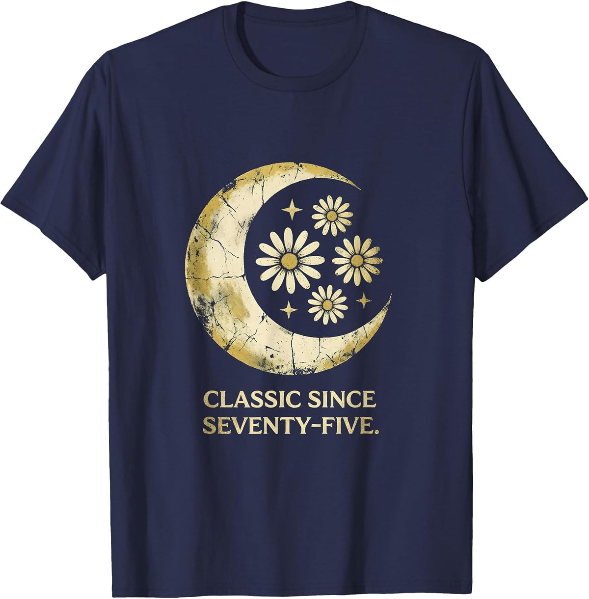 Classic Since Seventy-Five Vintage 1975 Design T-Shirt - Navy Blue