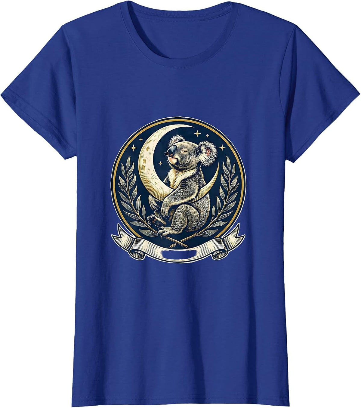 Women's Sleeping Koala Emblem Cute Animal Lover Gift T-Shirt - Royal Blue