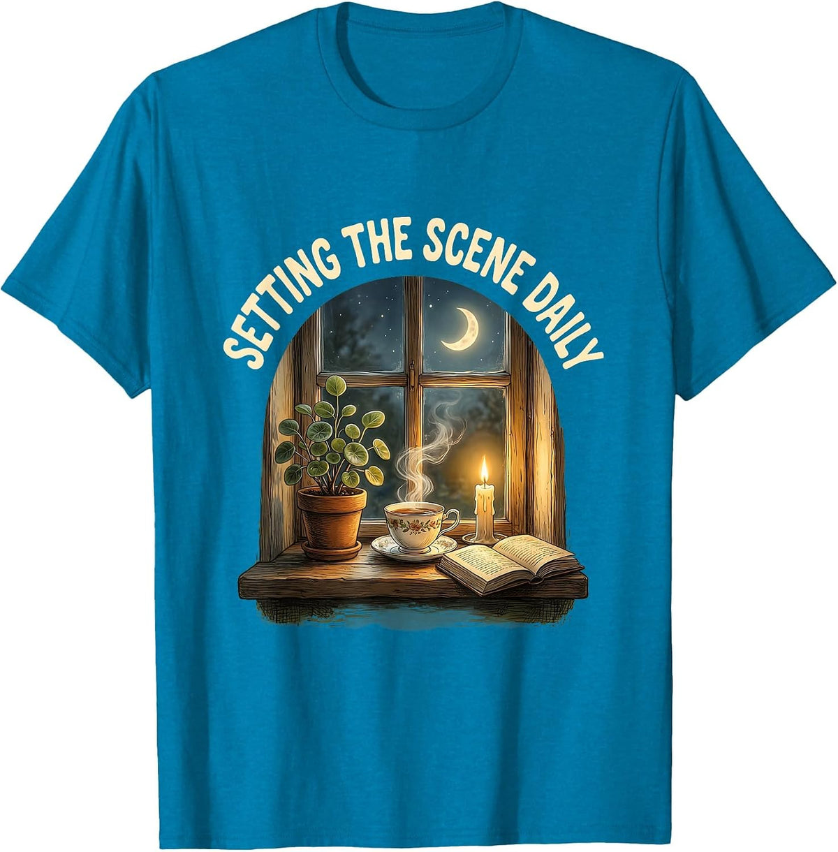 Setting the Scene Daily Graphic Design T-Shirt - Sapphire Blue