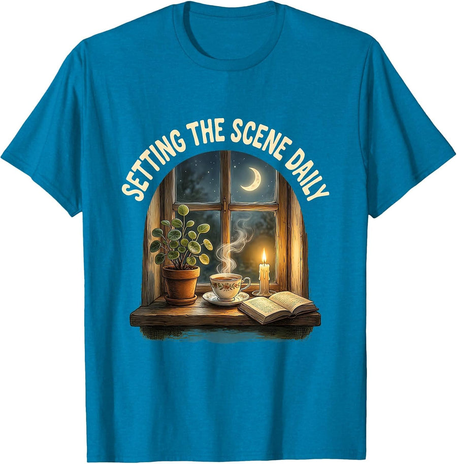 Setting the Scene Daily Graphic Design T-Shirt - Sapphire Blue