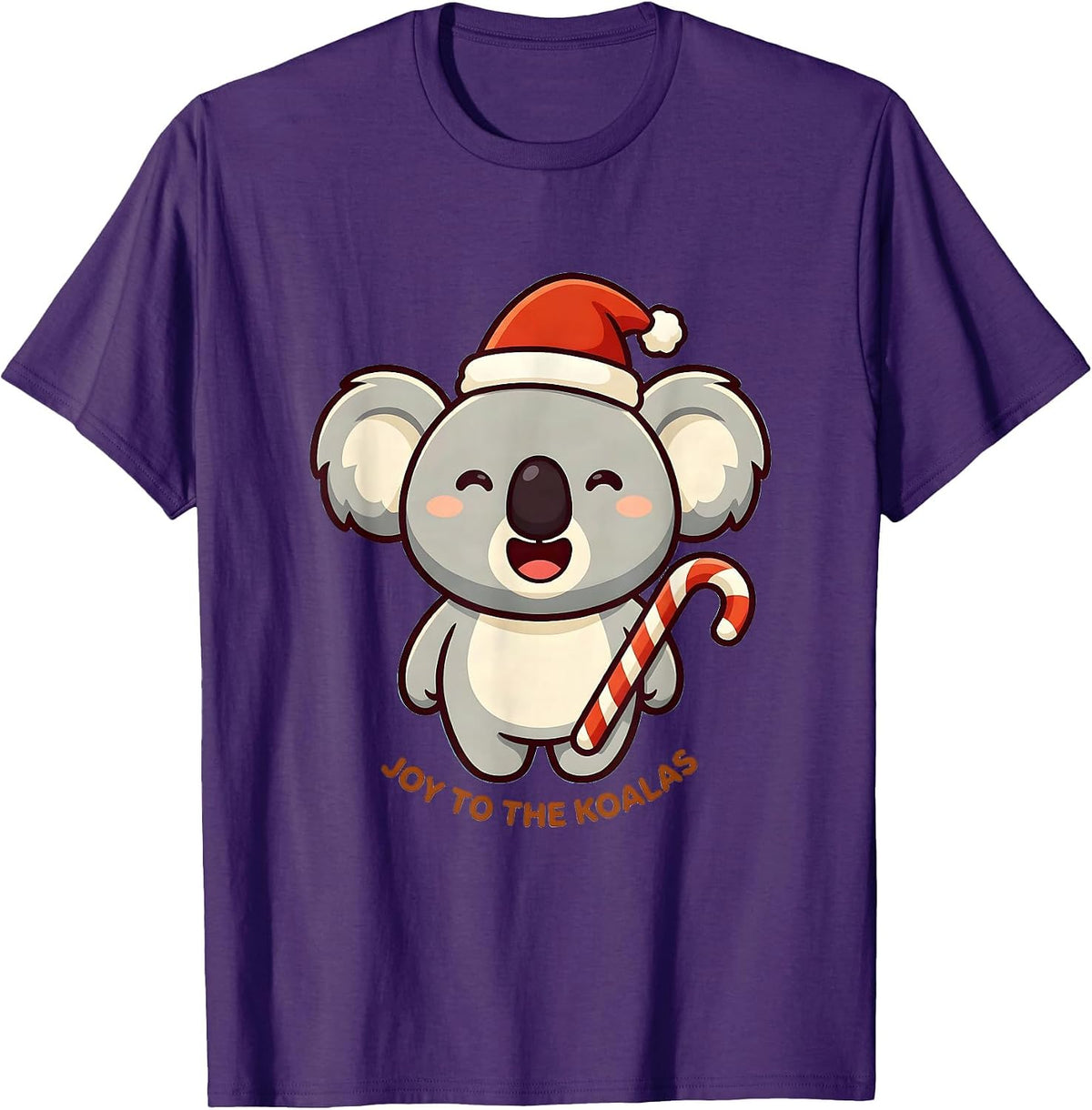 Joy To The Koalas Cute Kawaii Koala Lover Christmas Pun T-Shirt - Purple