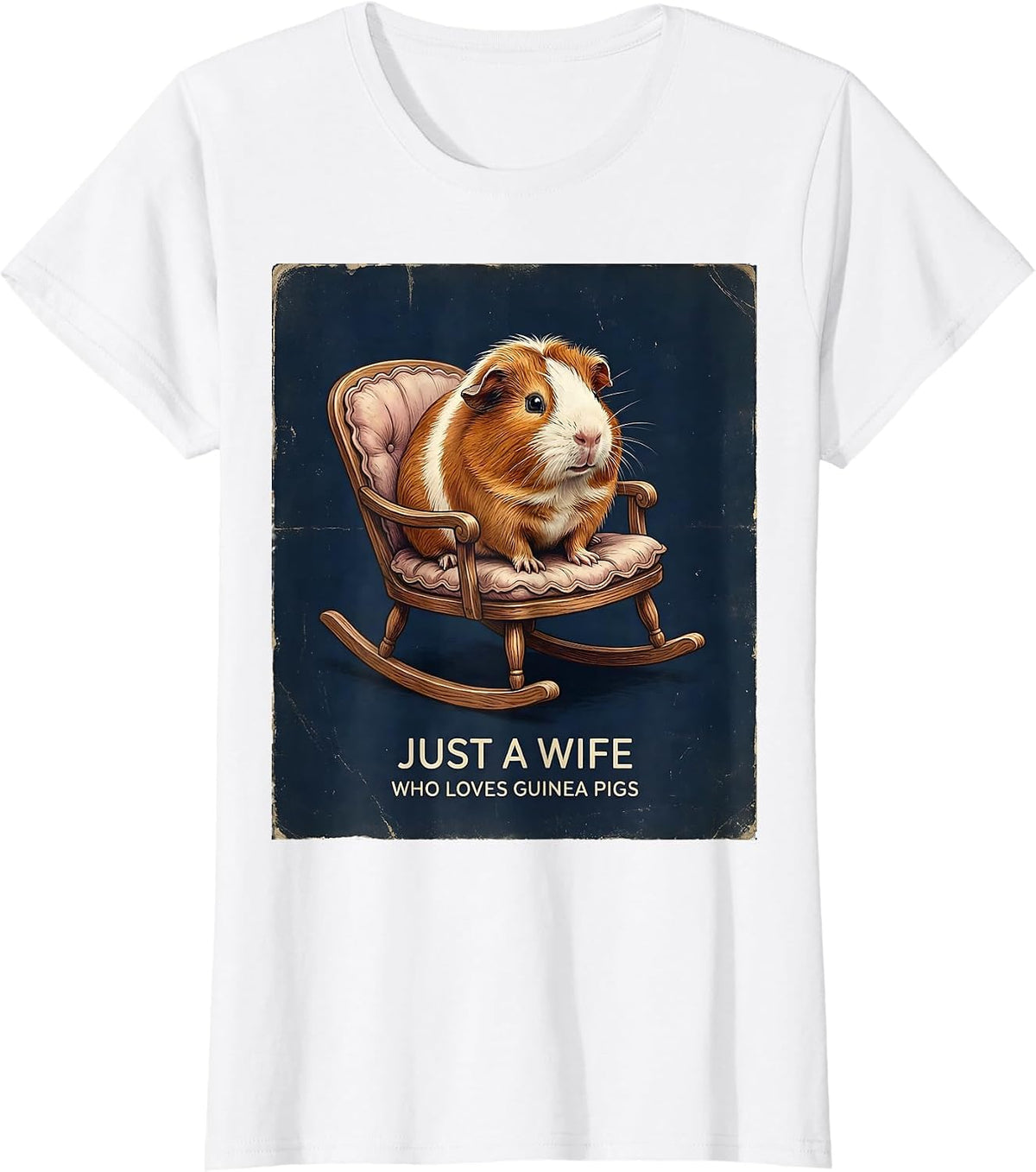 Women's Just A Wife Who Loves Guinea Pigs Vintage Guinea Pig Lover T-Shirt - White
