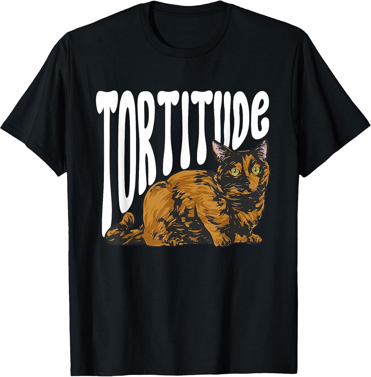 Tortoiseshell Cat Tortitude Tortie Cat T-Shirt - Black