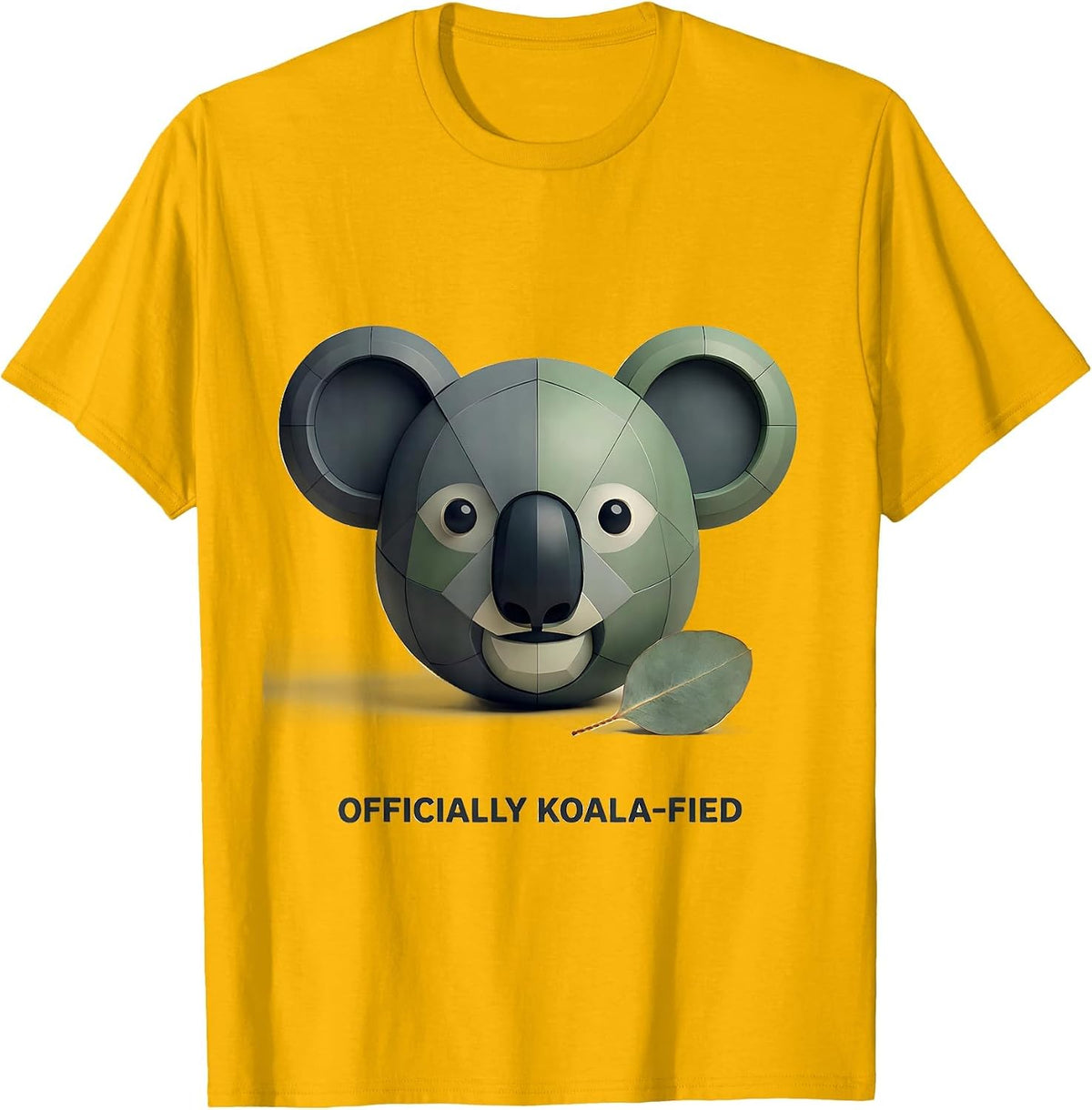 Officially Koala-fied Funny Koala Lover Animal Pun Humor T-Shirt - Golden Yellow