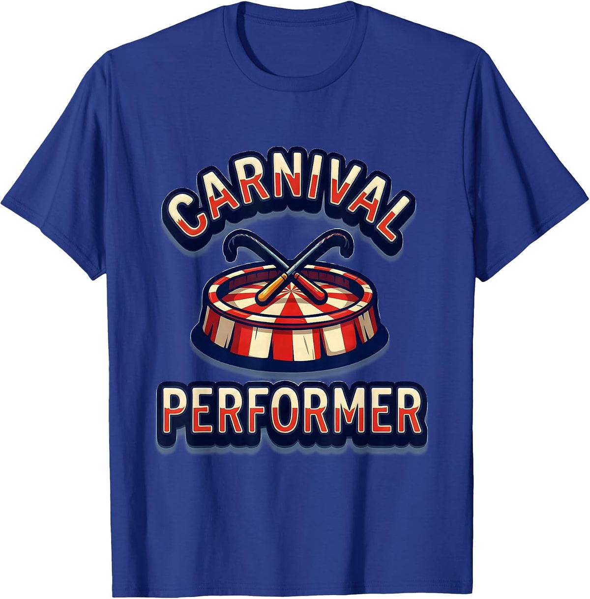 Men's Carnival Performer Funny Circus Staff Costume Party T-Shirt - Royal Blue