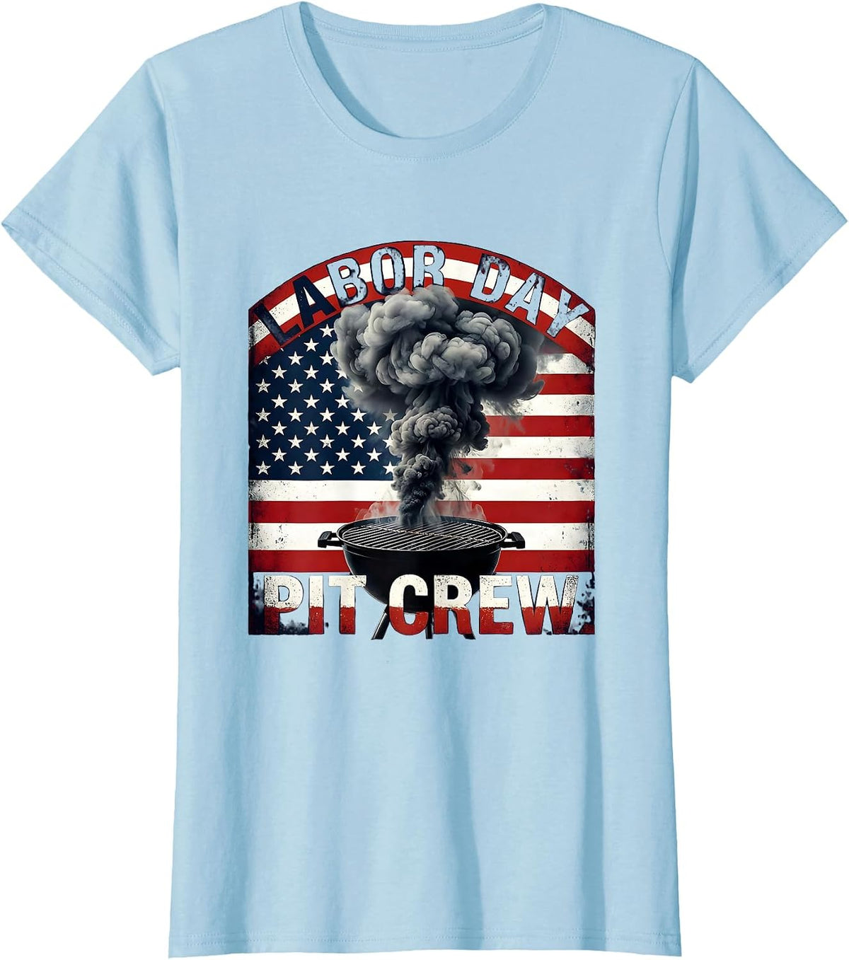Labor Day Pit Crew Funny BBQ Dad Grill Master T-Shirt - Baby Blue
