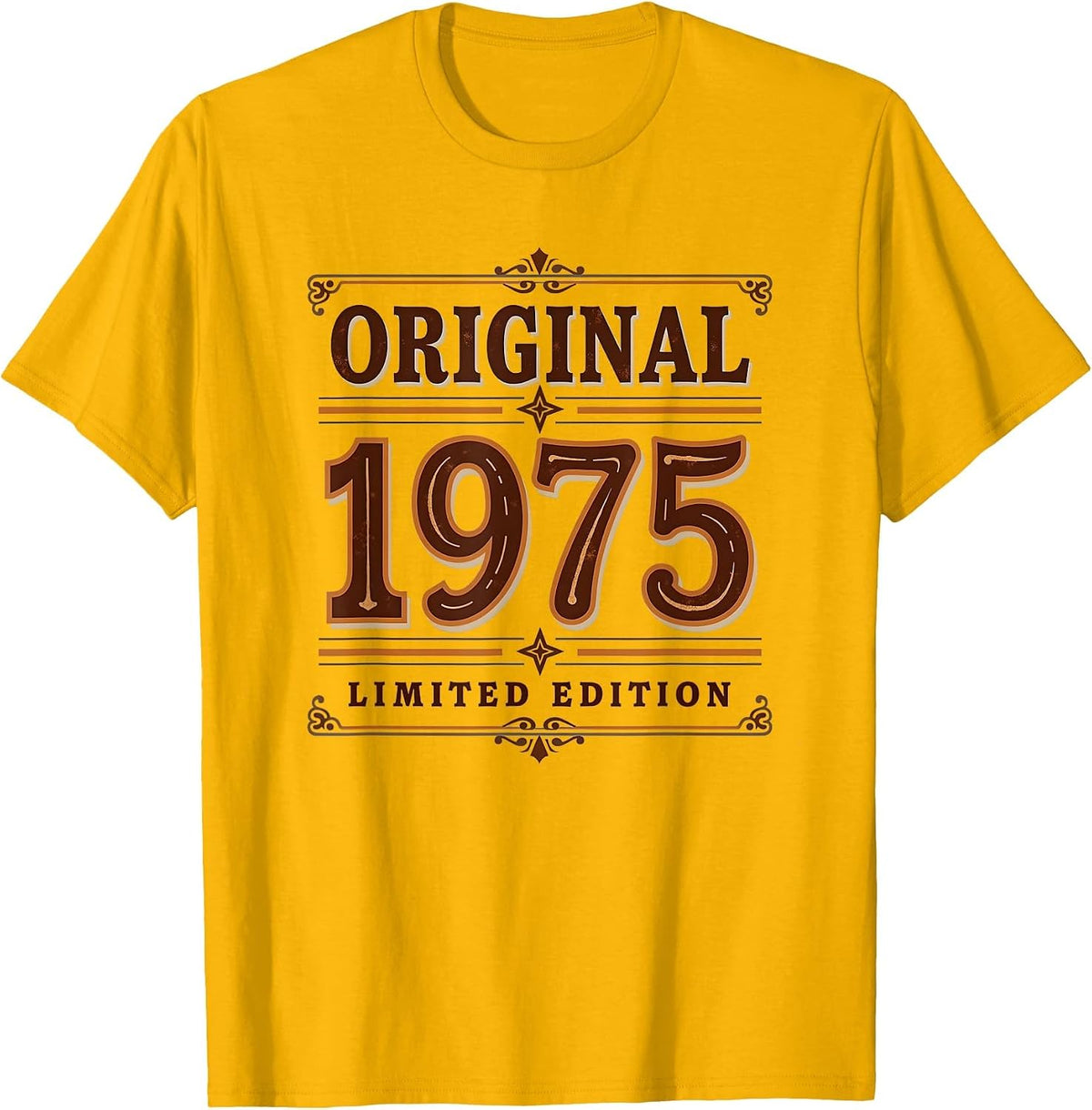 Original 1975 Limited Edition Vintage Design T-Shirt - Golden Yellow