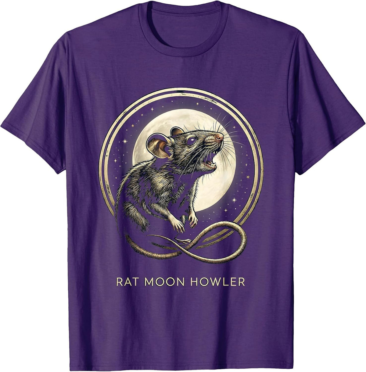 Rat Moon Howler Funny Ferret Lover Pet Owner Humor T-Shirt - Purple