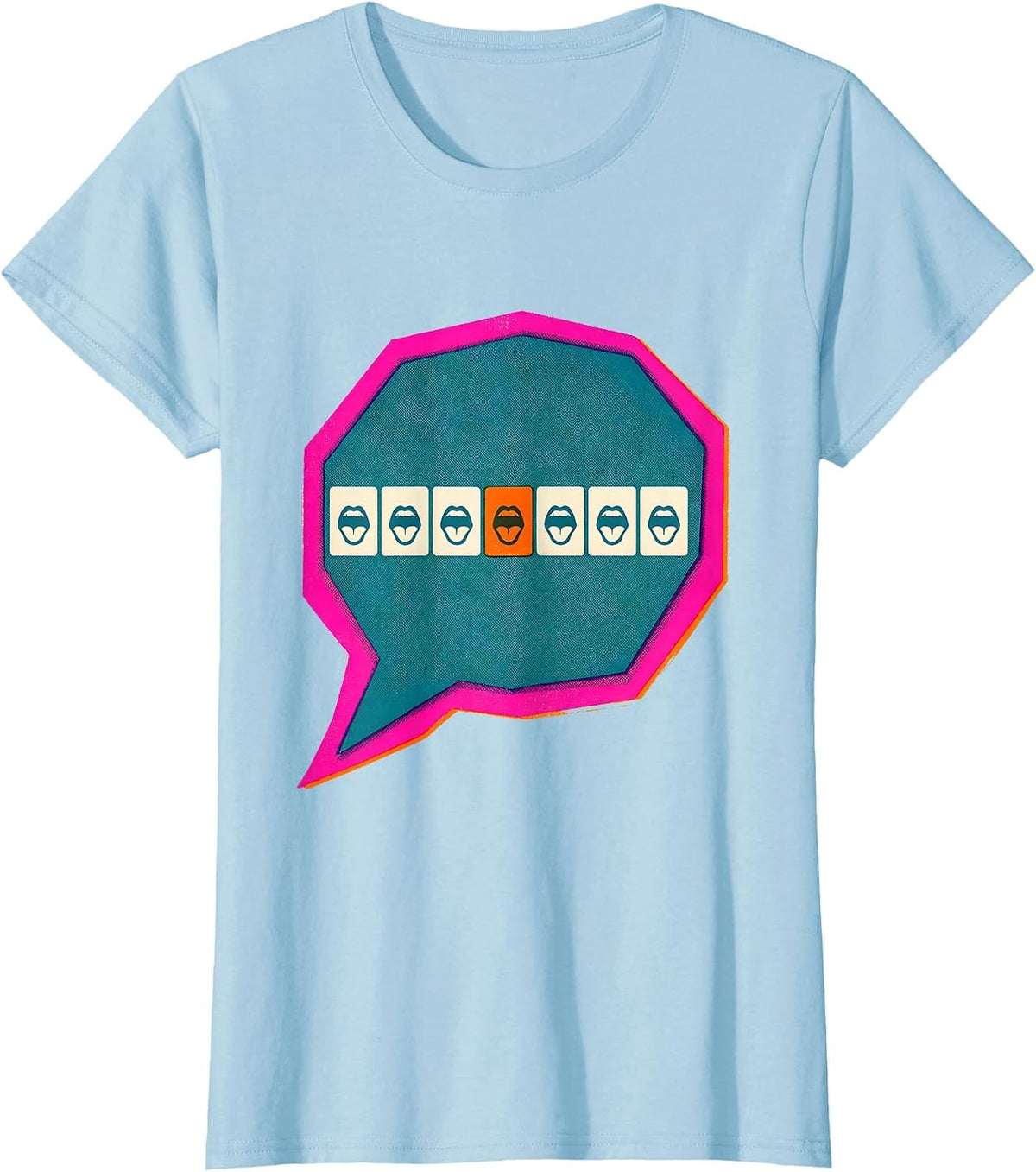 Women's Blank Articulator Cards Retro Cute Speech-Language T-Shirt - Baby Blue
