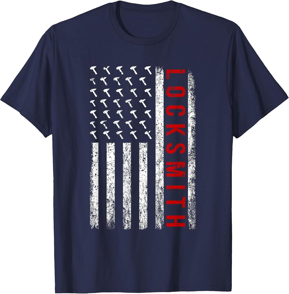 Patriotic Professional Locksmith Lock Picking Picker T-Shirt - Navy Blue