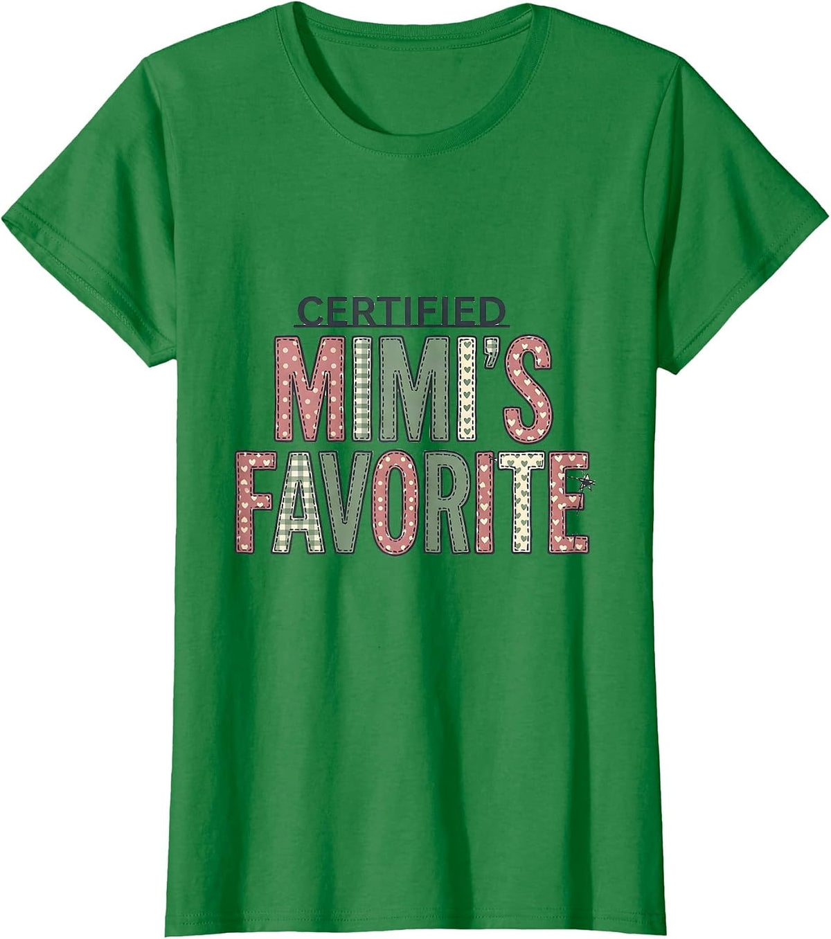 Women's Certified Mimi's Favorite Grandma Gift Christmas Sentimental T-Shirt - Kelly Green