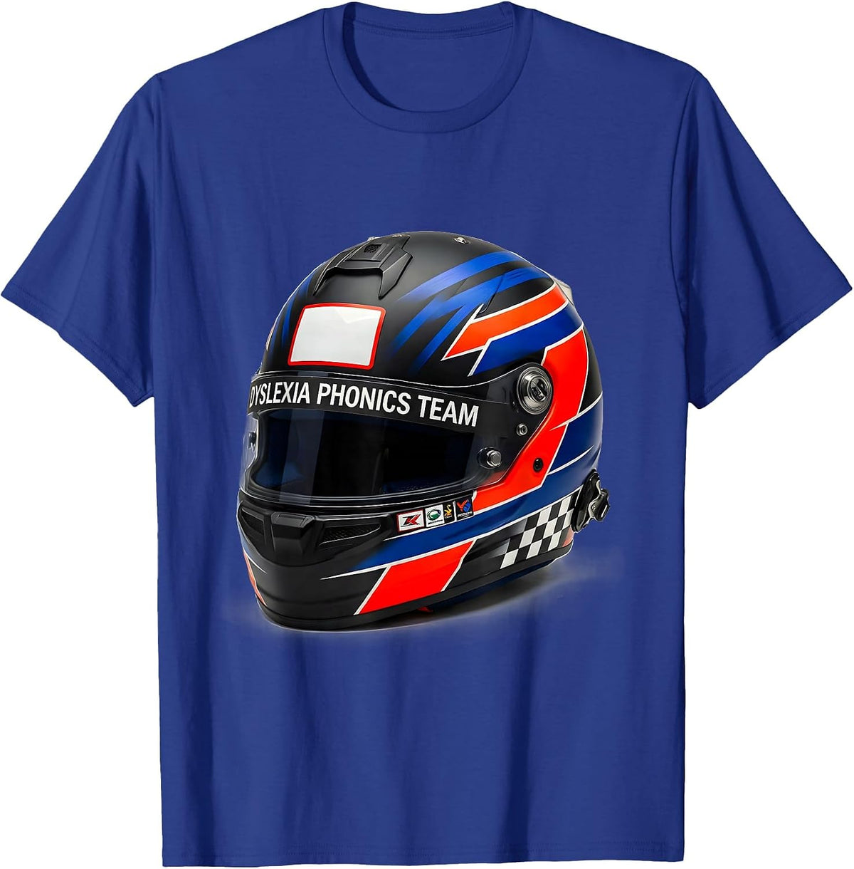 Men's Dyslexia Phonics Team Racing Livery Dyslexia Teacher Squad T-Shirt - Royal Blue
