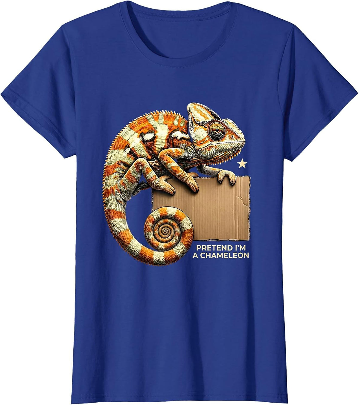 Women's Pretend I'm A Chameleon Funny Animal Costume Halloween Humor T-Shirt - Royal Blue