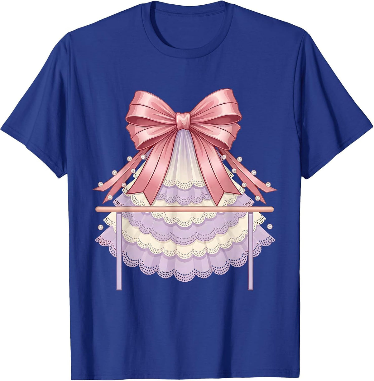 Men's Balletcore Tulle Skirt Ballet Barre Graphic T-Shirt - Royal Blue
