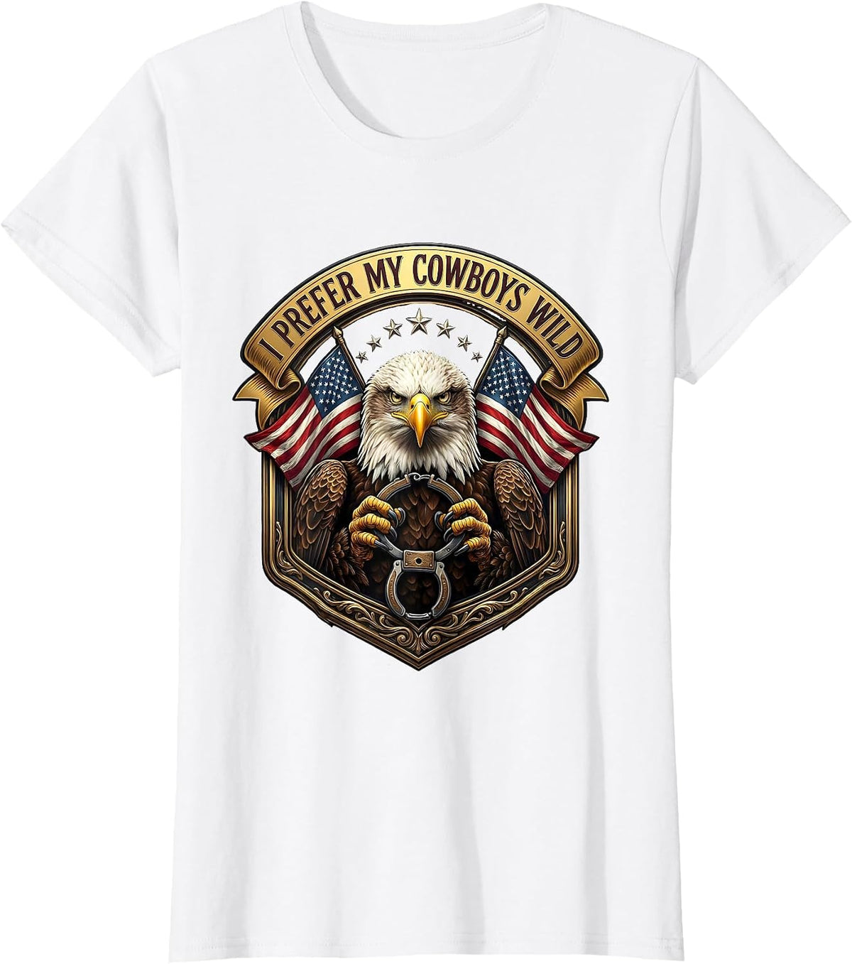 I Prefer My Cowboys Wild Western Design T-Shirt - White