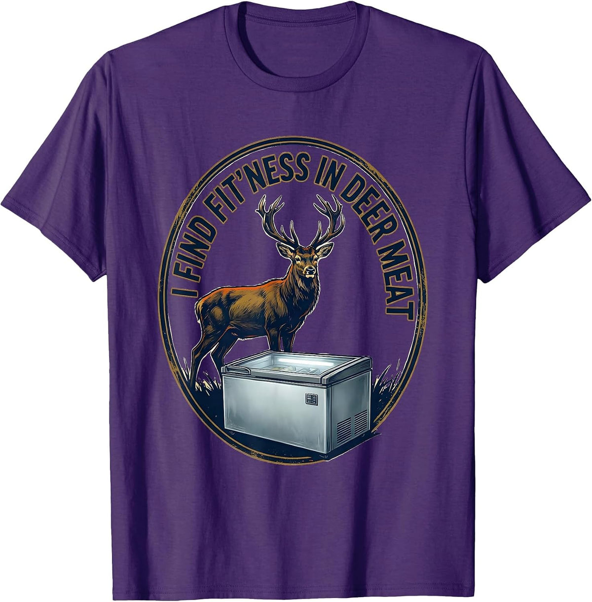 Men's I Find Fit'ness In Deer Meat Funny Deer Hunting Dad Joke T-Shirt - Purple