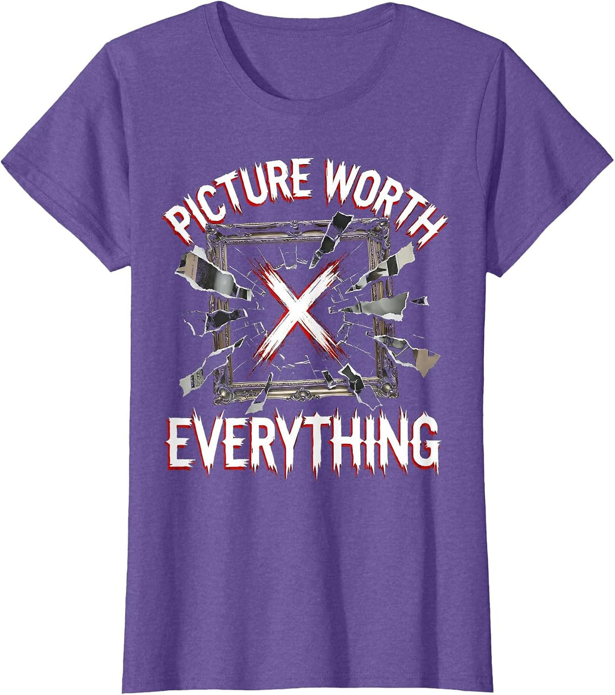 Picture Worth Everything Graphic Design T-Shirt - Purple Heather