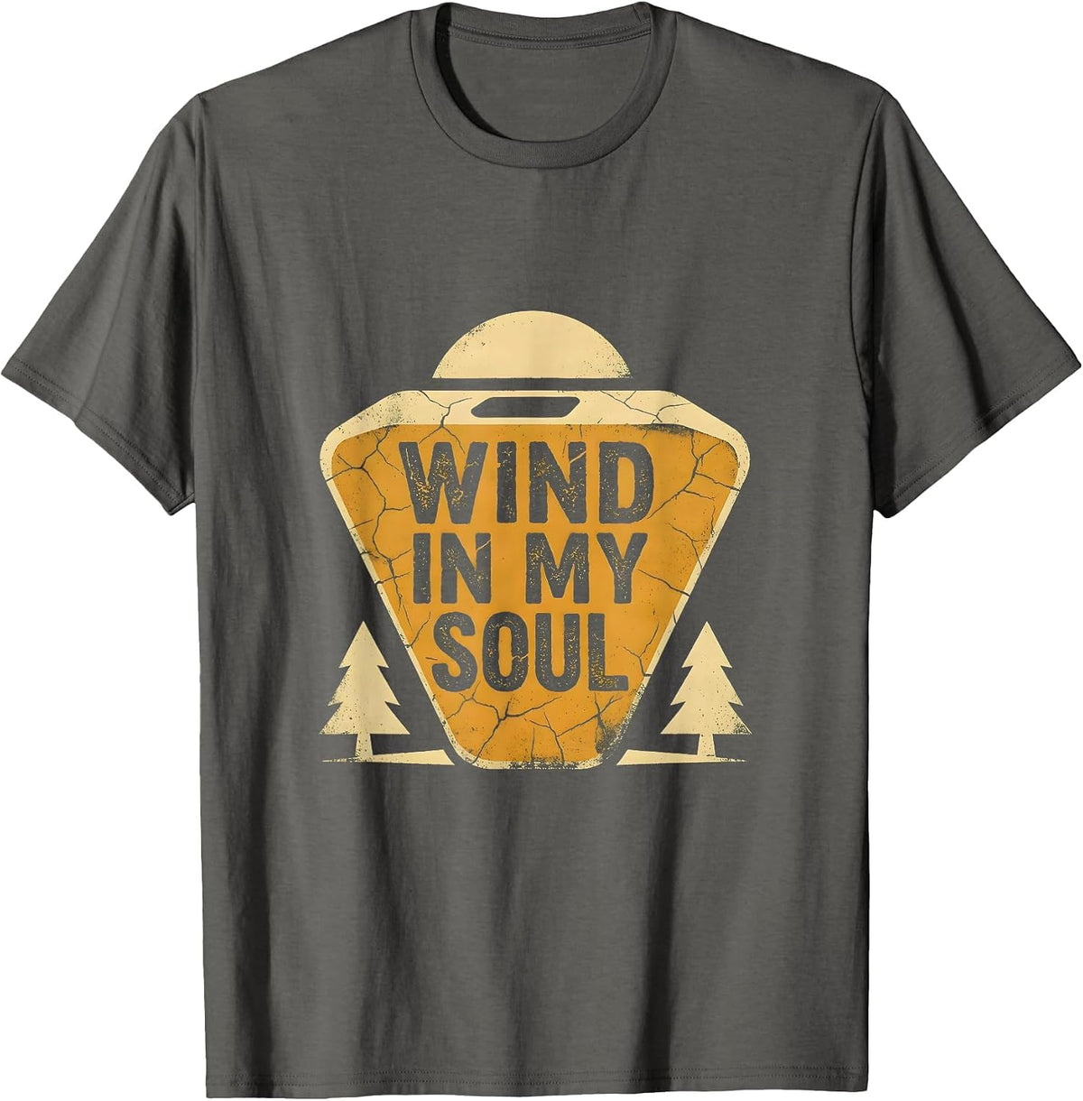 Wind In My Soul Motorcycle Rider Design T-Shirt - Asphalt Grey