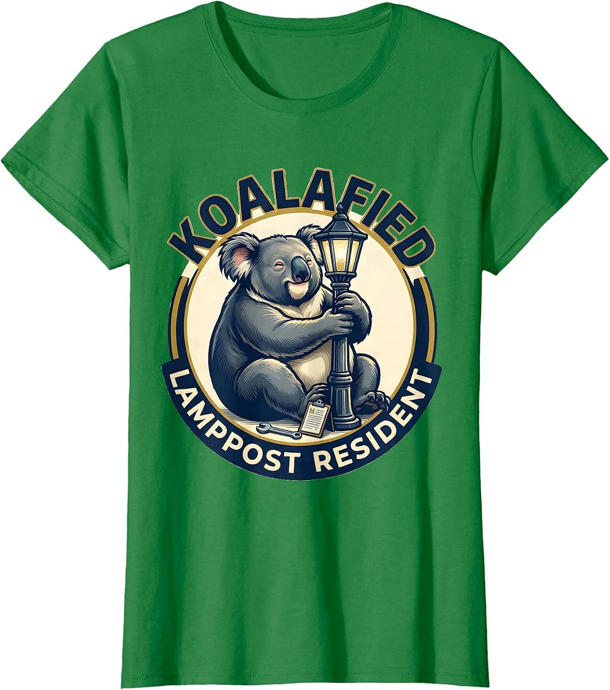 Women's Koalafied Lamppost Resident Funny Koala Lover Animal Humor T-Shirt - Kelly Green