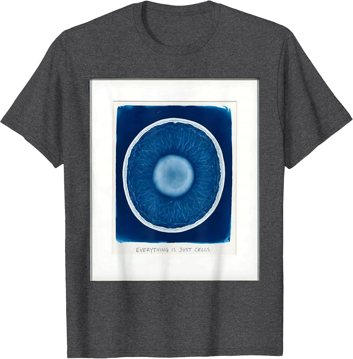 Men's Everything Is Just Cells Funny Biology Teacher Science Nerd T-Shirt - Dark Heather Grey