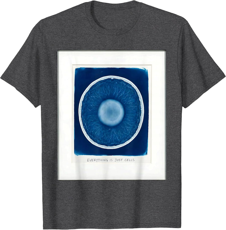 Men's Everything Is Just Cells Funny Biology Teacher Science Nerd T-Shirt - Dark Heather Grey