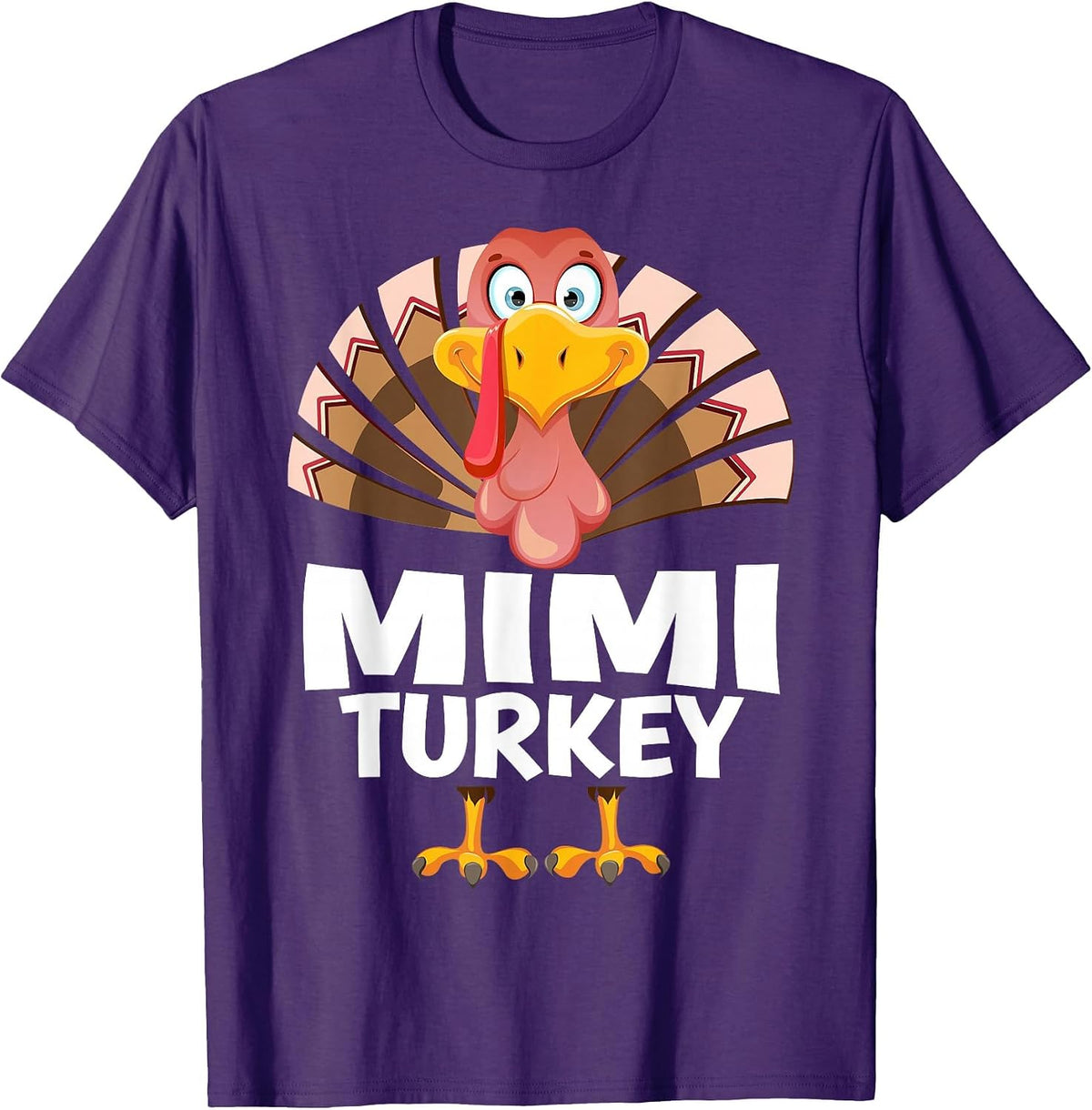 Thanksgiving Mimi Turkey Matching Pajama T-Shirt - Purple