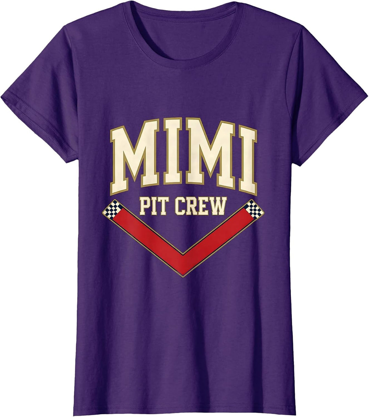 Women's Mimi Pit Crew Sports Family Matching Race Car Birthday Party T-Shirt - Purple