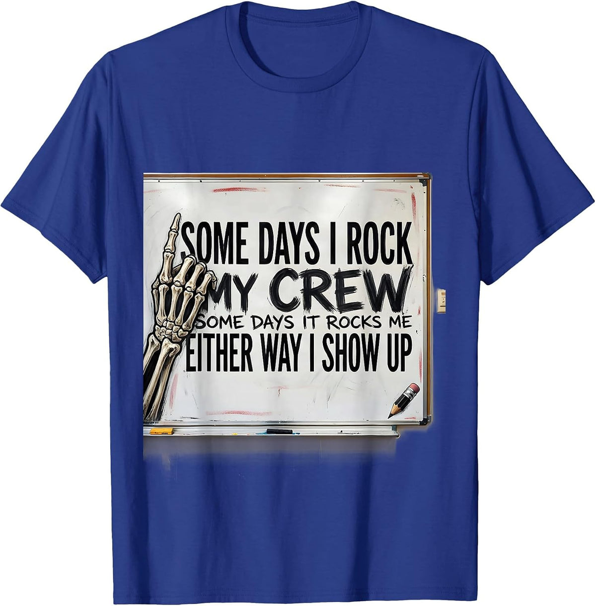 Some Days I Rock My Crew Rock On Sped Squad T-Shirt - Royal Blue