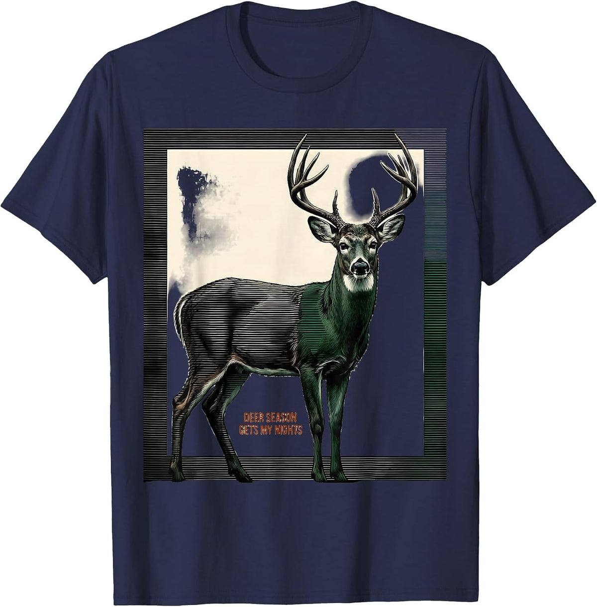 Deer Season Gets My Nights Funny Hunting Dad Gift T-Shirt - Navy Blue