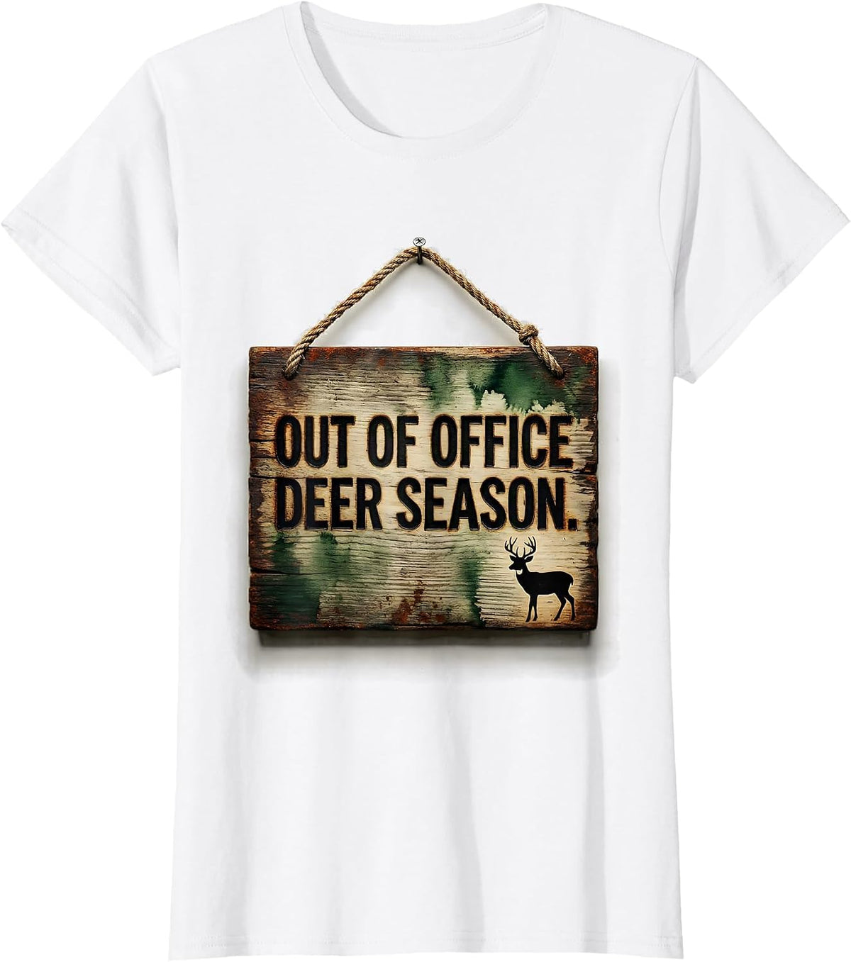 Out Of Office Deer Season Vintage Hunting Dad Gift T-Shirt - White