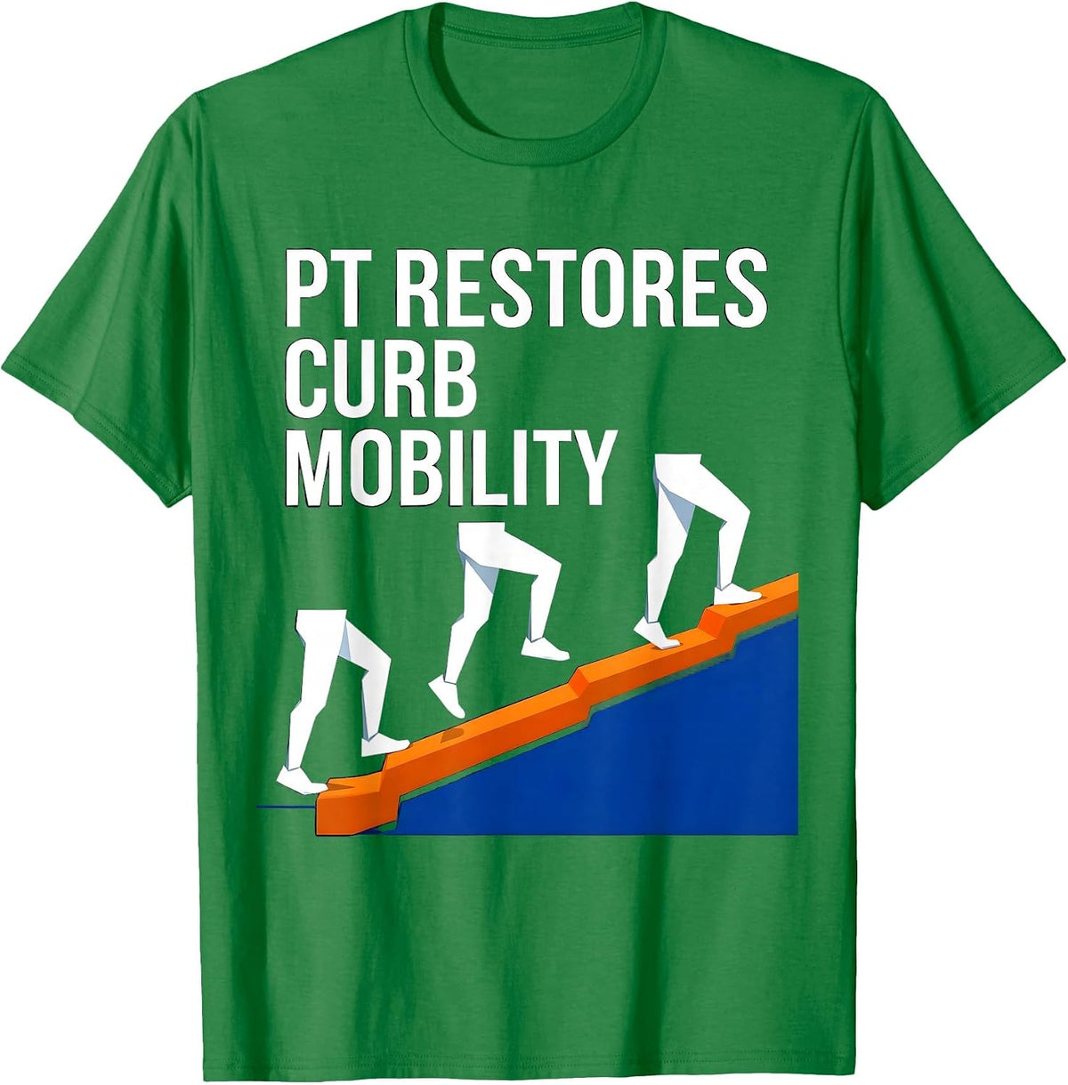 Men's PT Restores Curb Mobility Geometric Physical Therapist Gift T-Shirt - Kelly Green