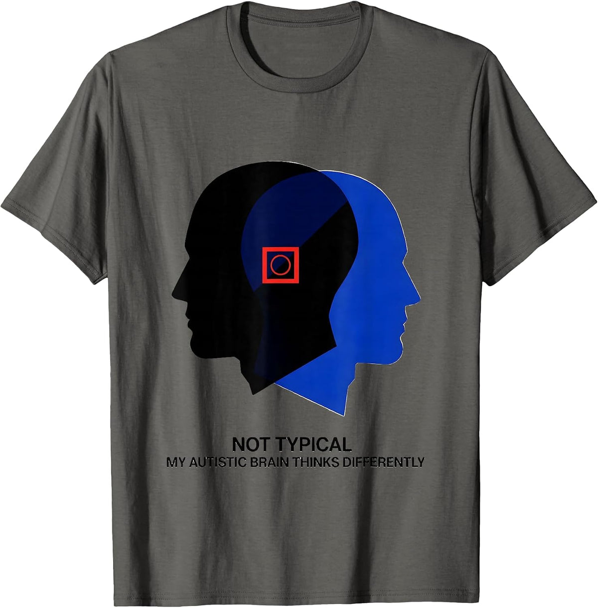 Men's Not Typical My Autistic Brain Thinks Differently Awareness T-Shirt - Asphalt Grey