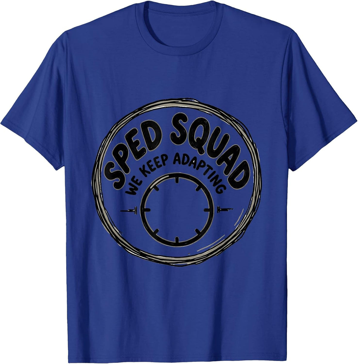Men's SPED Squad We Keep Adapting Hand-Sketched Teacher T-Shirt - Royal Blue