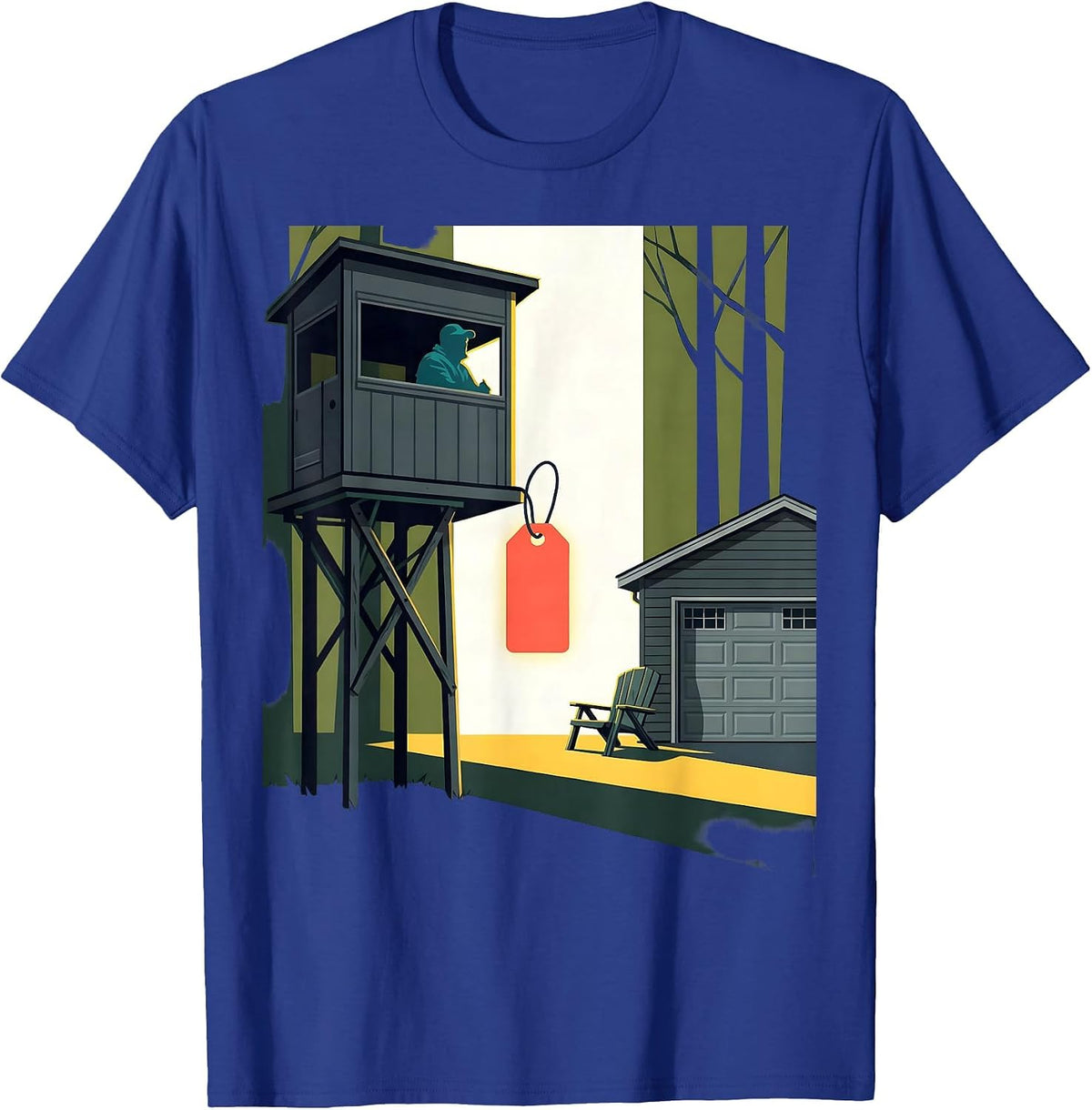 Deer Blind Hunter Garage Funny Hunting Dad Humor T-Shirt - Royal Blue