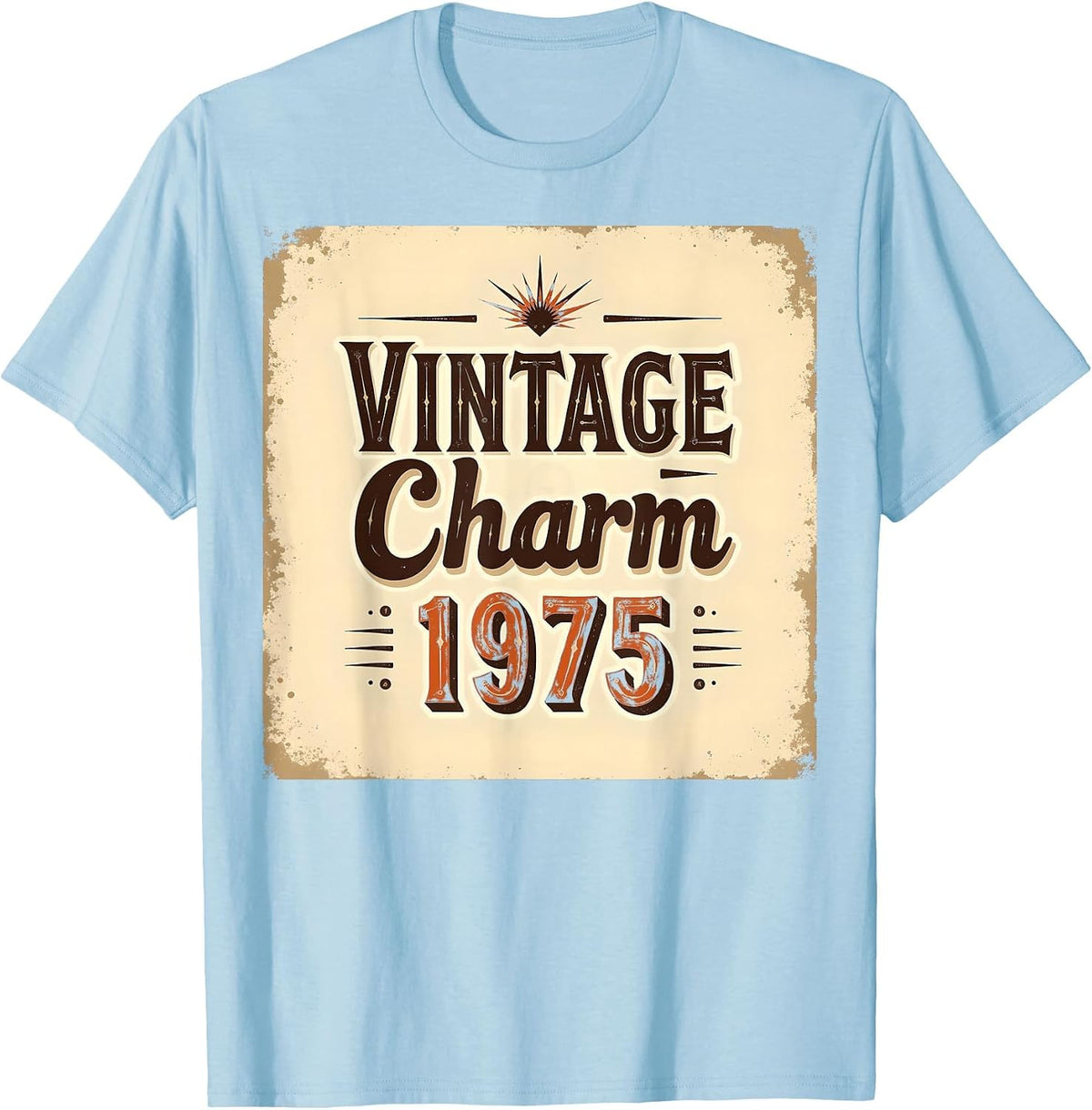 Vintage Charm 1975 Retro Classic Design T-Shirt - Baby Blue