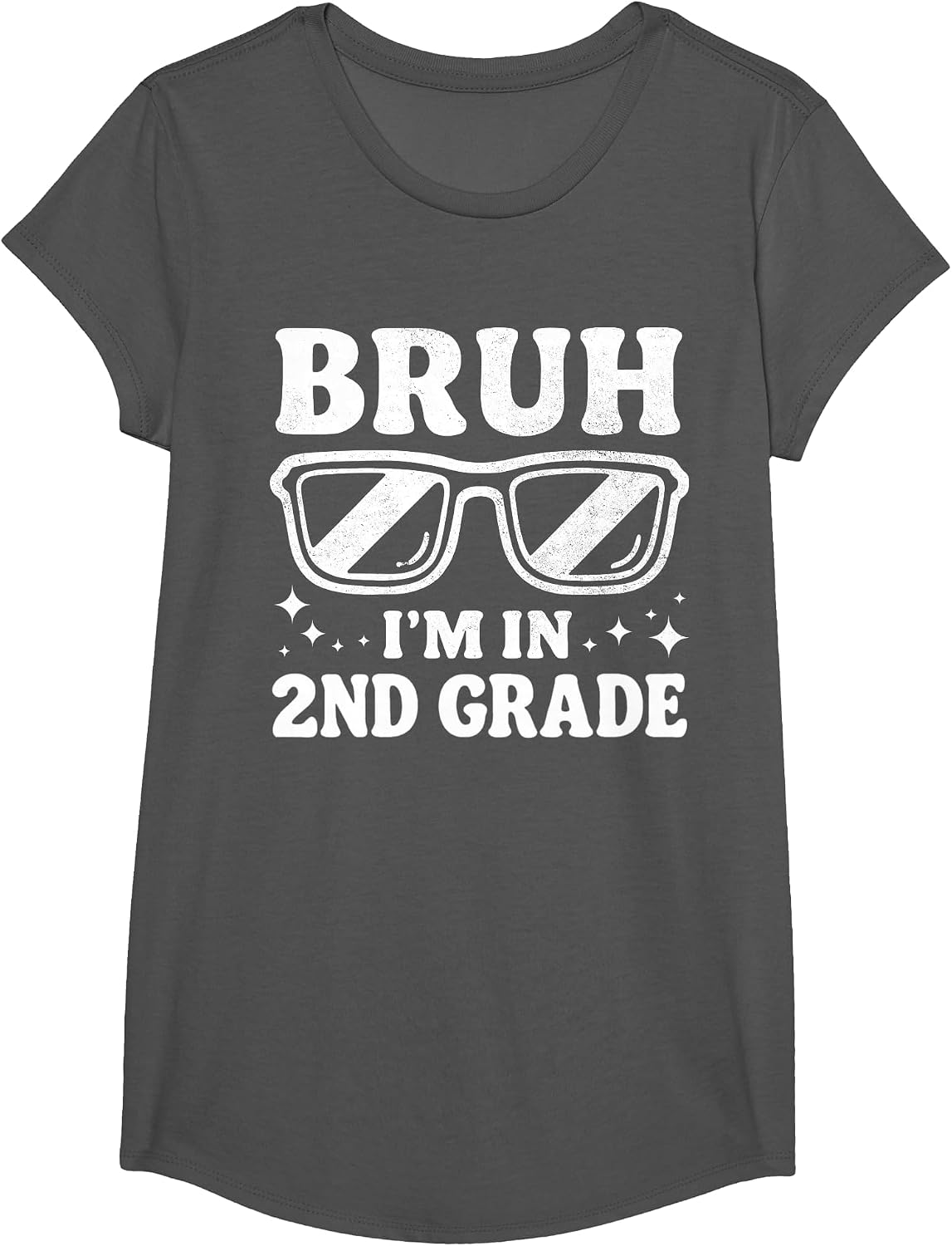 Second Grade Boy Bruh Im in 2nd Grade Student Back to School T-Shirt - Girls Asphalt Grey