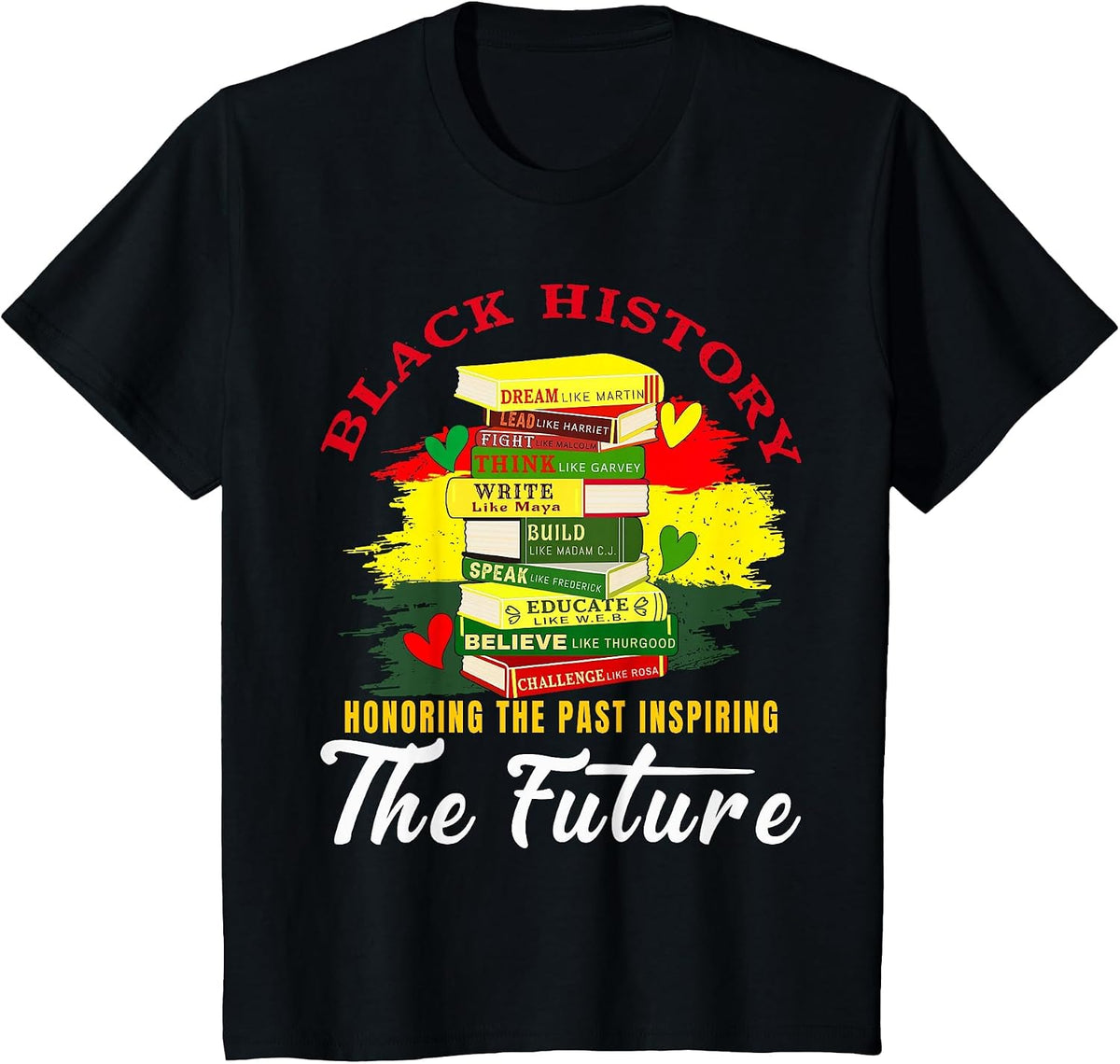 Inspired Book History Leaders Celebrate Black History Month T-Shirt - Black