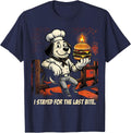 I Stayed For The Last Bite Chef Dog Grill Humor T-Shirt - Navy Blue